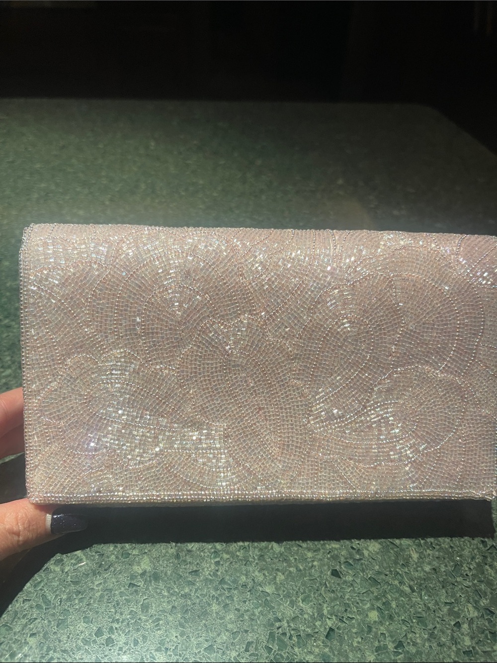 Elegant Pink Crystal Evening Clutch - Unbranded